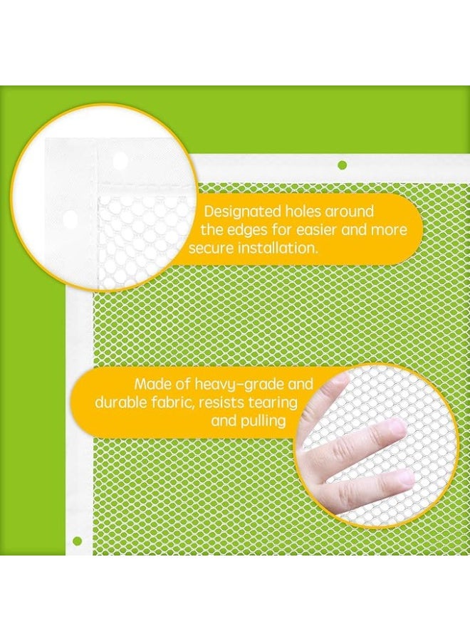 DUNISO 3 Metre Baby Safety Stair Railing Net, Baby Bannister Guard, Child Safety Net, Children's Outdoor Balcony Fence Protection Mesh, No Drilling For Dog Cat Window (300x79cm, White) - Image 5